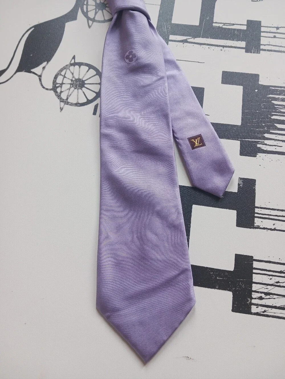 Louis Vuotton Purple/lilac Silk Tie, 4